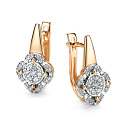 Серьги с английским замком из красного золота с бриллиантами