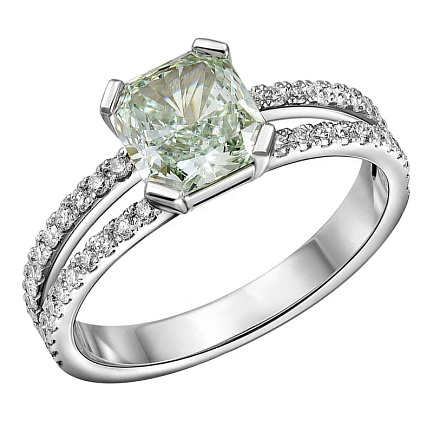 Кольцо из белого золота с бриллиантами