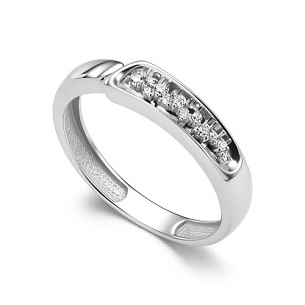 Кольцо из белого золота с бриллиантом