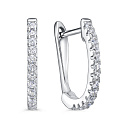 Серьги с английским замком из серебра с фианитами