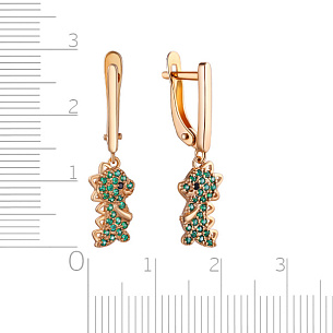 Серьги детские из серебра с фианитом и золочением