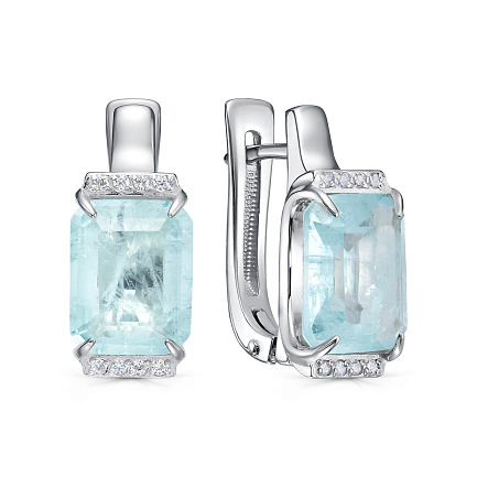 Серьги с английским замком из серебра с алпанитами