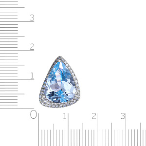 Подвеска из белого золота с бриллиантами, топазом