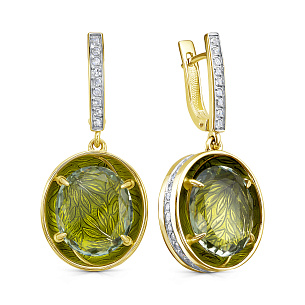 Серьги с английским замком из желтого золота