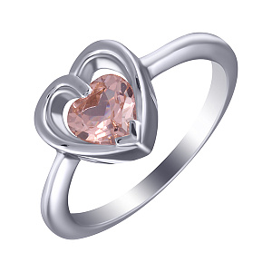 Кольцо из серебра с фианитом