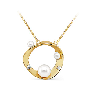 Колье из желтого золота с жемчугом