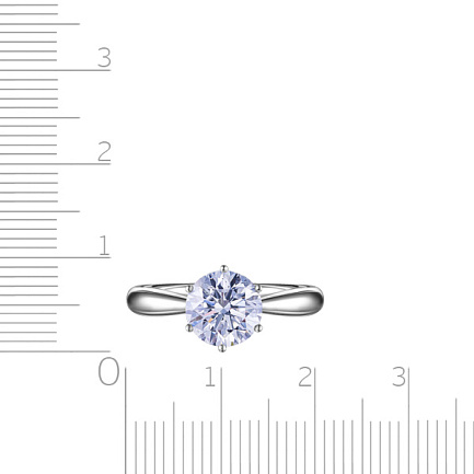 Кольцо из белого золота с бриллиантом