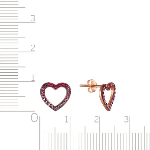 Серьги из серебра с фианитом, золочением
