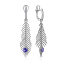 Серьги с английским замком из белого золота с бриллиантами