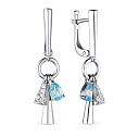 Серьги с английским замком из серебра с топазами