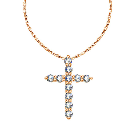 Колье из красного золота с бриллиантами, плетение якорное