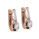 Серьги с английским замком из красного золота с бриллиантами