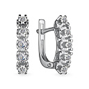 Серьги с английским замком из белого золота с бриллиантами