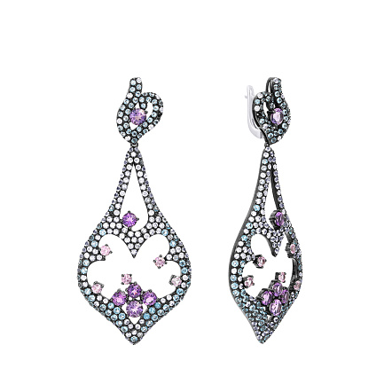 Серьги с английским замком из комбинированного золота