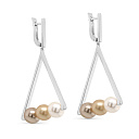 Серьги с английским замком из серебра с жемчугом