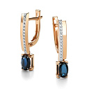 Серьги с английским замком из красного золота с бриллиантами