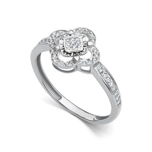 Кольцо из белого золота с бриллиантами