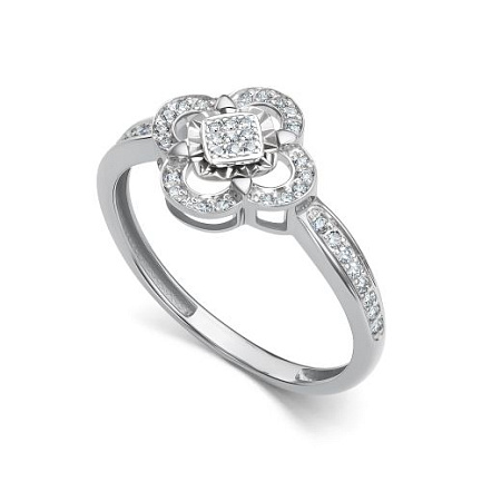 Кольцо из белого золота с бриллиантами