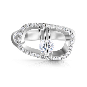 Кольцо из белого золота с бриллиантом