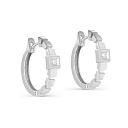 Серьги с английским замком из серебра с бриллиантами