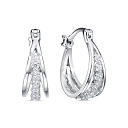 Серьги с английским замком из серебра с фианитами