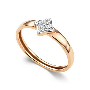 Кольцо из красного золота с бриллиантами