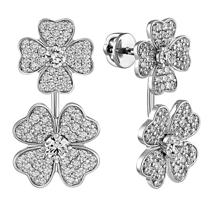 Серьги из белого золота с бриллиантами