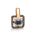 Подвеска из красного золота с бриллиантами, сапфиром