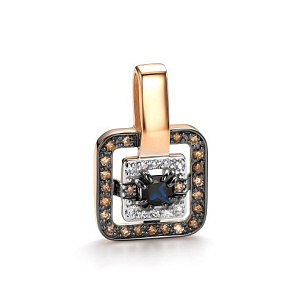 Подвеска из красного золота с бриллиантом