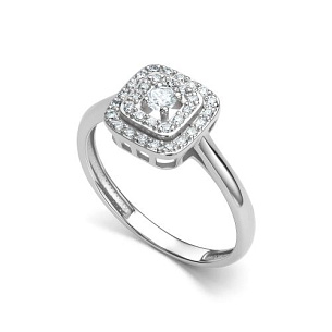 Кольцо из белого золота с бриллиантом