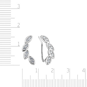 Серьги из серебра с фианитом