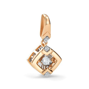 Подвеска из красного золота с бриллиантами
