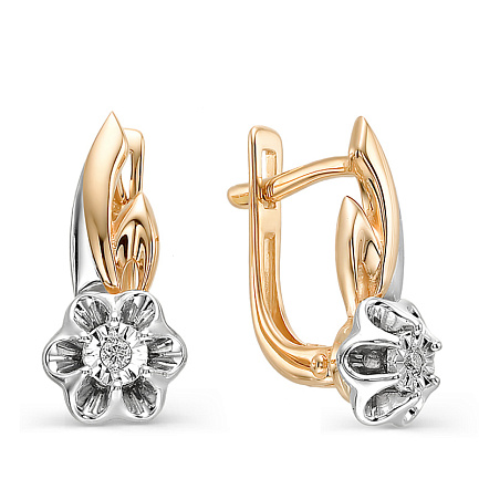 Серьги из красного золота с бриллиантами