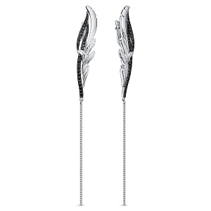 Серьги с английским замком из серебра с фианитом