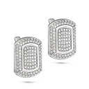 Серьги с английским замком из серебра с фианитами