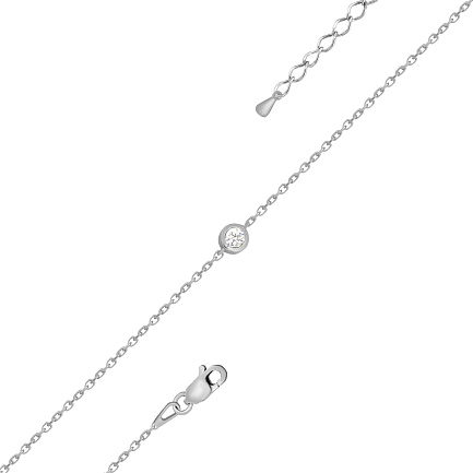 Браслет из белого золота с бриллиантом