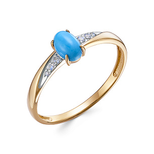 Кольцо из комбинированного золота с бриллиантом