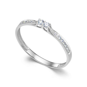 Кольцо из белого золота с бриллиантами