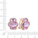 Серьги из красного золота с бриллиантами, аметистами