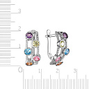 Серьги с английским замком из серебра с фианитом