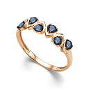 Кольцо из красного золота с сапфирами