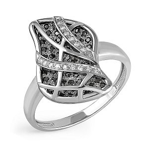 Кольцо из серебра с фианитами