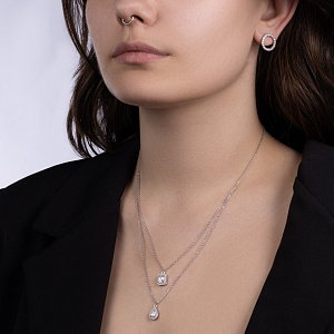 Колье из серебра с фианитом