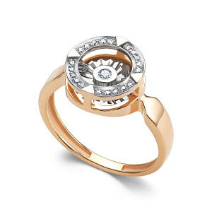 Кольцо из красного золота с бриллиантами