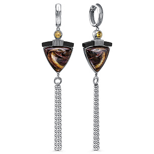 Серьги с английским замком из серебра