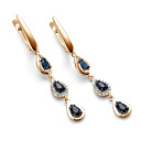 Серьги с английским замком из красного золота с бриллиантами