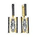 Серьги с английским замком из желтого золота с перламутром