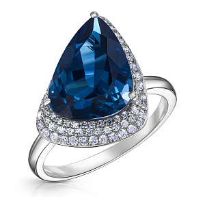 Кольцо из белого золота с бриллиантами