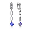 Серьги с английским замком из белого золота с бриллиантами