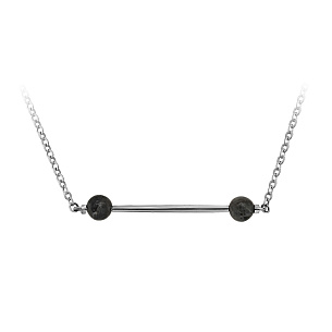 Колье из серебра с лабрадоритом